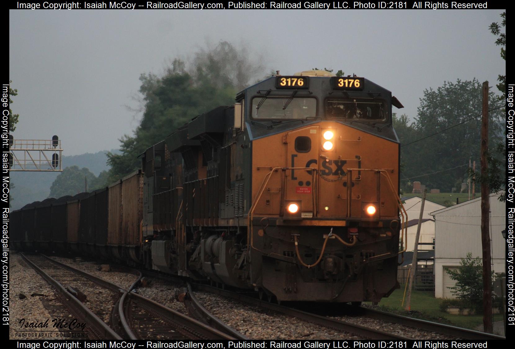 RM unknown/RN 3175 is a class GE ES44AH and  is pictured in Hurricane , WV, United States.  This was taken along the Kanawha Sub on the CSX Transportation. Photo Copyright: Isaiah McCoy uploaded to Railroad Gallery on 07/02/2023. This photograph of RM unknown/RN 3175 was taken on Tuesday, June 27, 2023. All Rights Reserved. 