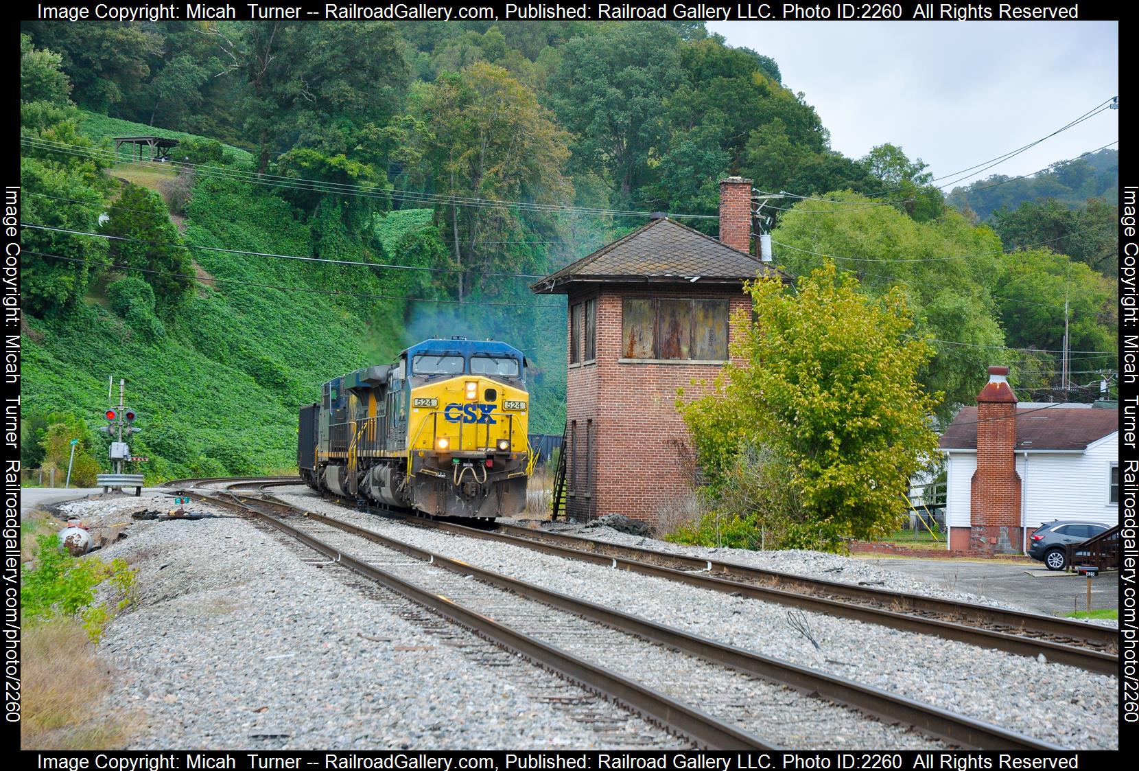 E090-02, CSX 524 is a class AC44CW and  is pictured in Baxter, Kentucky, USA.  This was taken along the Cumberland Valley Subdivision on the CSX Transportation. Photo Copyright: Micah  Turner uploaded to Railroad Gallery on 08/10/2023. This photograph of E090-02, CSX 524 was taken on Sunday, October 02, 2022. All Rights Reserved. 