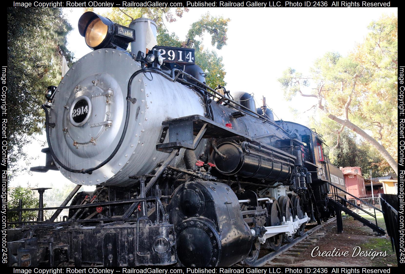 2914 is a class TW-8 4-8-0 twelve wheeler and  is pictured in Bakersfield, Ca, United States.  This was taken along the Static on the Southern Pacific . Photo Copyright: Robert O'Donley uploaded to Railroad Gallery on 11/14/2023. This photograph of 2914 was taken on Friday, November 10, 2023. All Rights Reserved. 