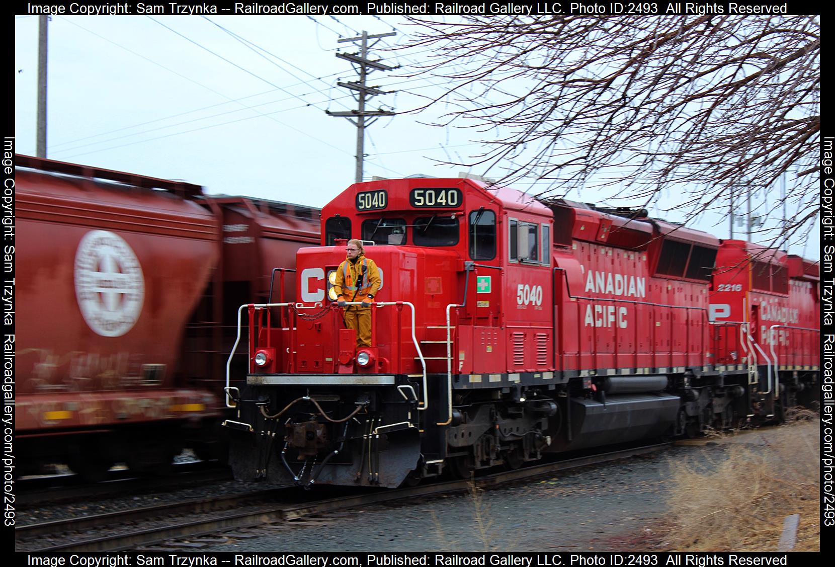 CP 5040 is a class EMD SD30C-ECO and  is pictured in Newport, Minnesota, USA.  This was taken along the BNSF St. Paul Subdivision on the Canadian Pacific Railway. Photo Copyright: Sam Trzynka uploaded to Railroad Gallery on 11/25/2023. This photograph of CP 5040 was taken on Sunday, April 03, 2022. All Rights Reserved. 