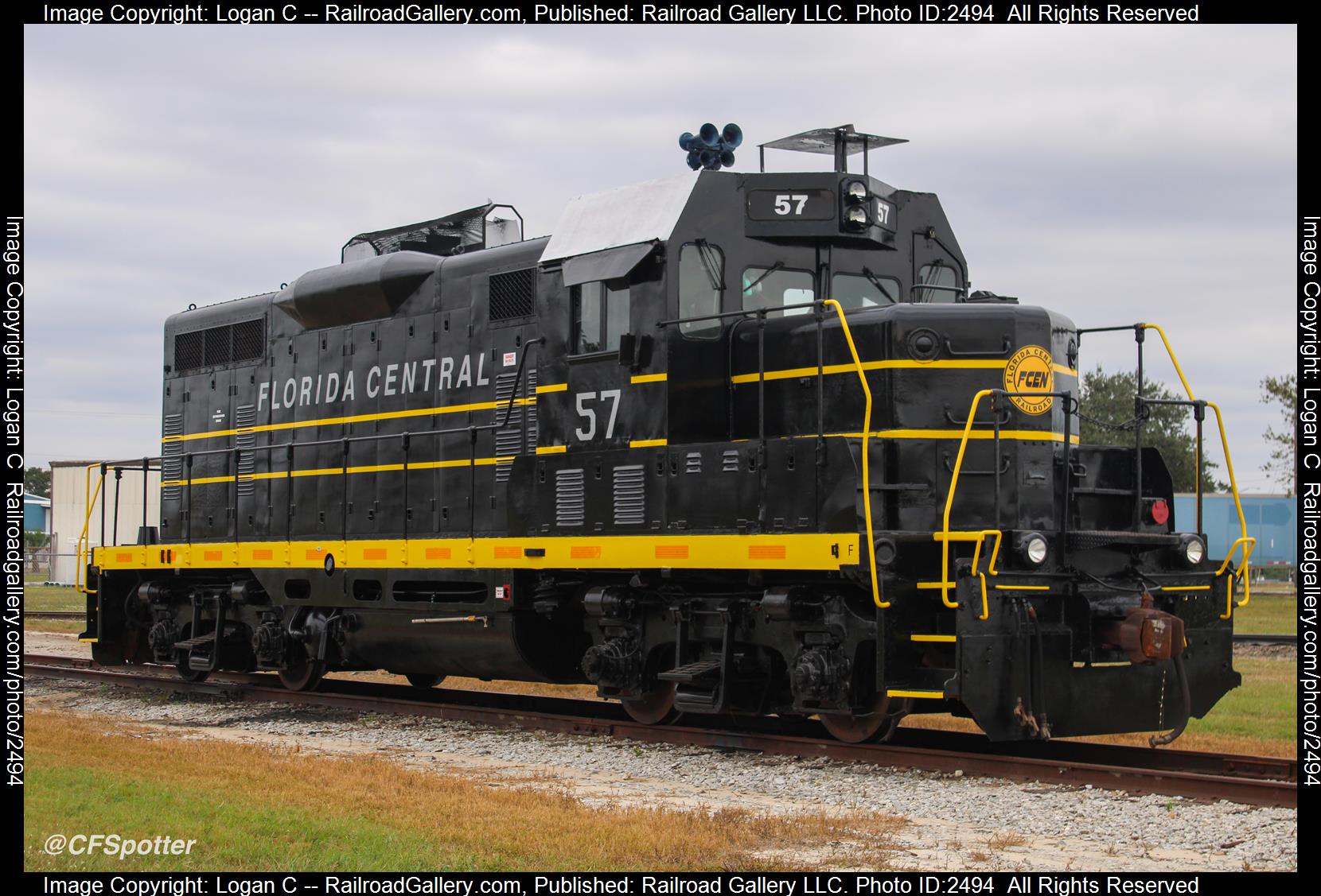 FCEN 57 is a class GP7u and  is pictured in Bartow, Florida, United States.  This was taken along the Eagle Lake Division on the Florida Central Railroad. Photo Copyright: Logan C uploaded to Railroad Gallery on 11/26/2023. This photograph of FCEN 57 was taken on Wednesday, November 01, 2023. All Rights Reserved. 