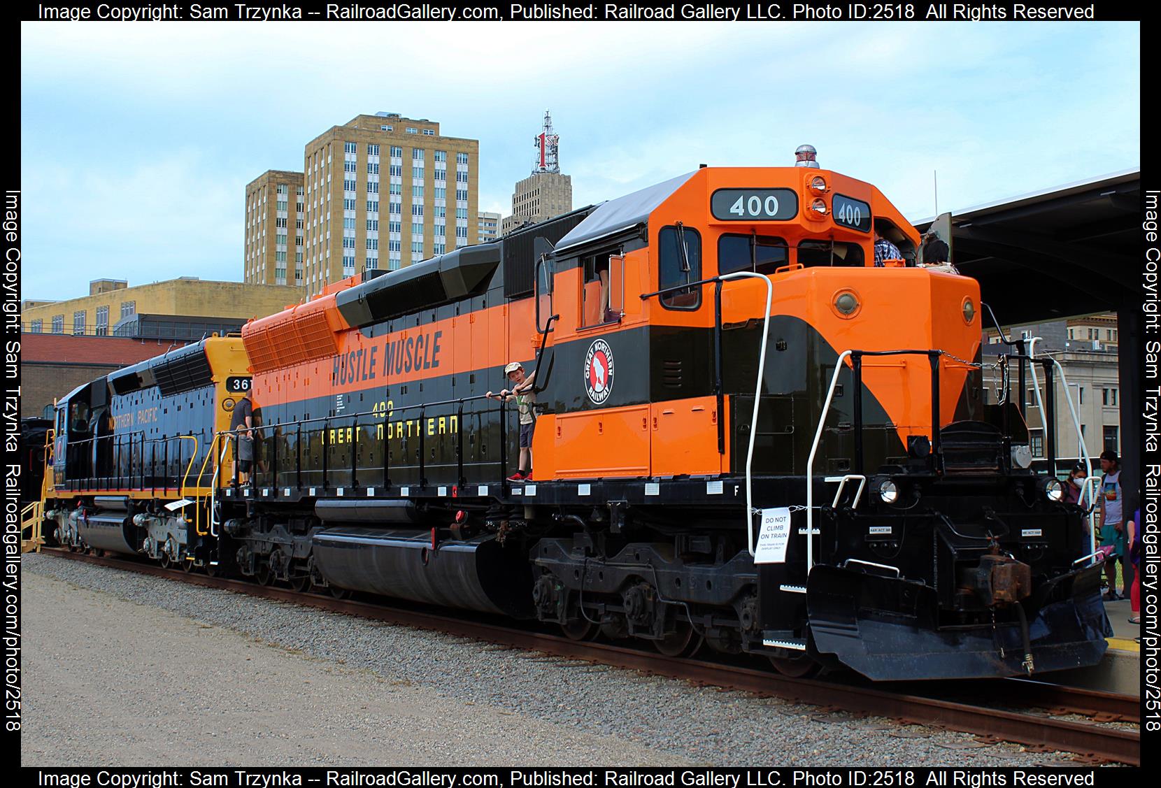 GN 400 is a class EMD SD45 and  is pictured in St. Paul, Minnesota, USA.  This was taken along the N/A on the Great Northern Railway. Photo Copyright: Sam Trzynka uploaded to Railroad Gallery on 11/28/2023. This photograph of GN 400 was taken on Saturday, June 04, 2022. All Rights Reserved. 