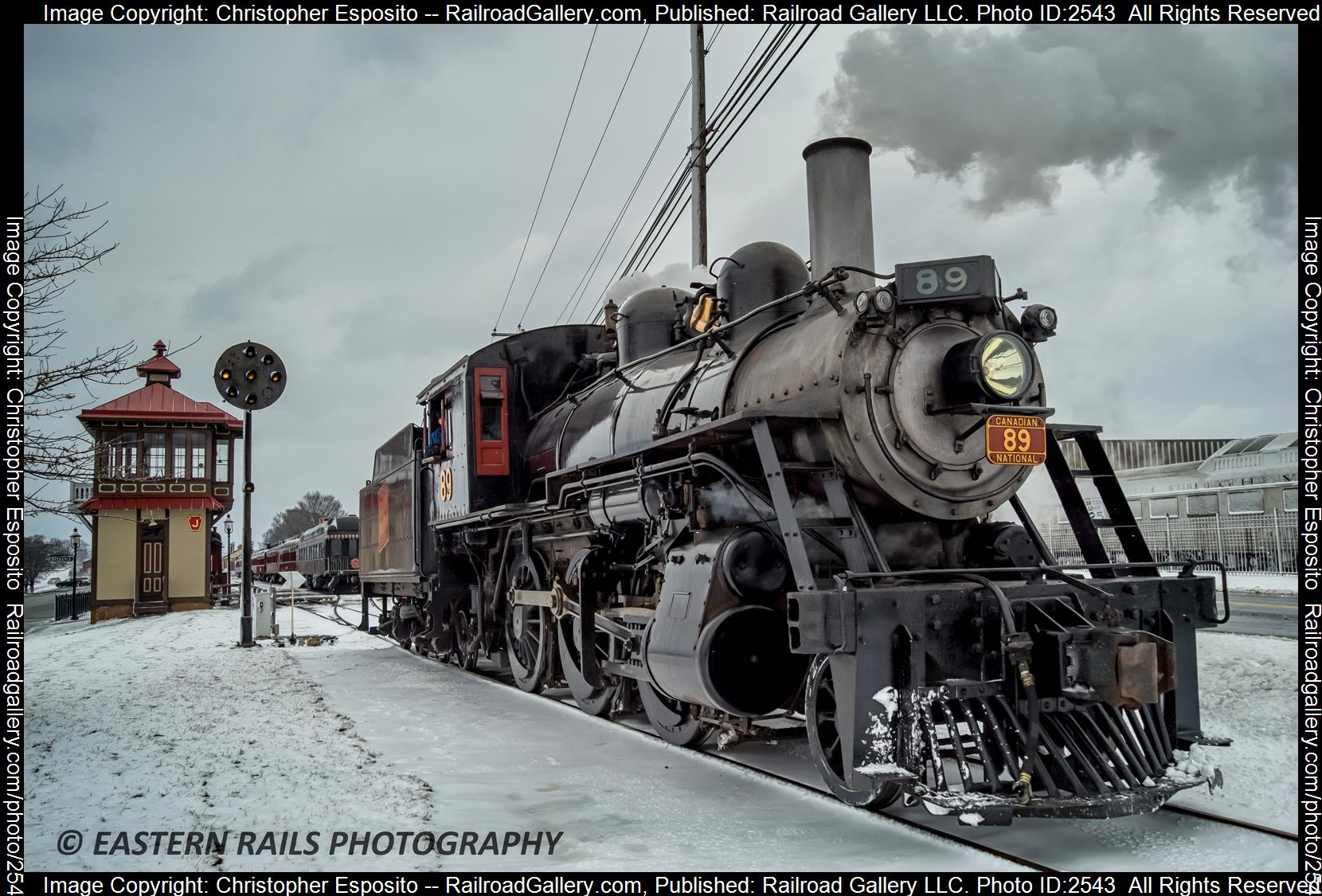 SRC 89 is a class Mogul  and  is pictured in Paradise, PA, USA.  This was taken along the Strasburg Railroad on the Strasburg Rail Road. Photo Copyright: Christopher Esposito uploaded to Railroad Gallery on 12/01/2023. This photograph of SRC 89 was taken on Saturday, March 12, 2022. All Rights Reserved. 