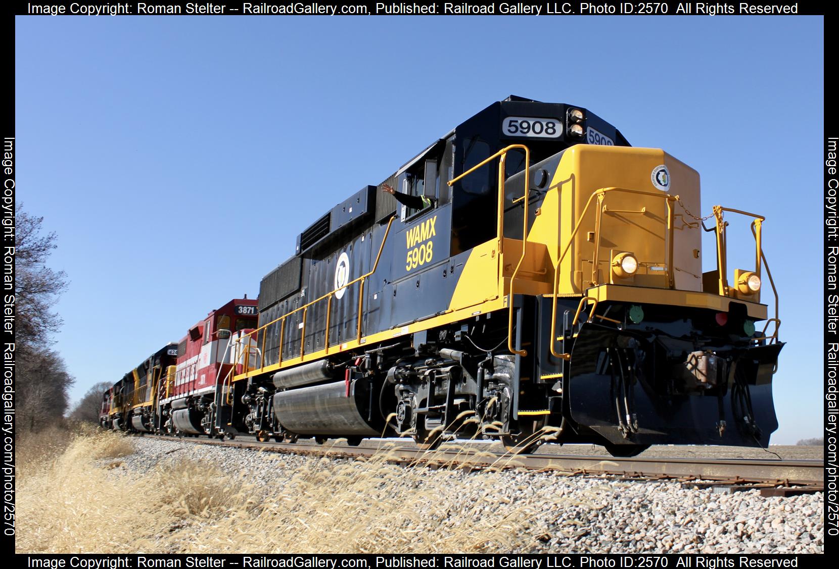 DREI 5906 is a class GP59 and  is pictured in Chrisman, Illinois, Illinois, United States.  This was taken along the Decatur-Paris mainline.  on the Decatur & Eastern Illinois Railroad. Photo Copyright: Roman Stelter uploaded to Railroad Gallery on 12/03/2023. This photograph of DREI 5906 was taken on Wednesday, November 29, 2023. All Rights Reserved. 