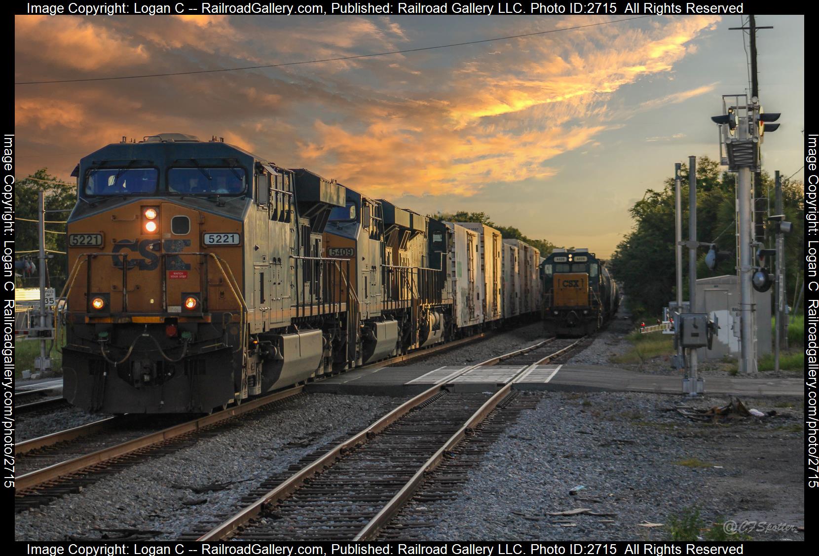 CSX 5221 CSX 5409 CSX 3235 is a class ES40DC ES44AH and  is pictured in Lakeland, Florida, USA.  This was taken along the Lakeland Sub on the CSX. Photo Copyright: Logan C uploaded to Railroad Gallery on 12/18/2023. This photograph of CSX 5221 CSX 5409 CSX 3235 was taken on Tuesday, August 15, 2023. All Rights Reserved. 
