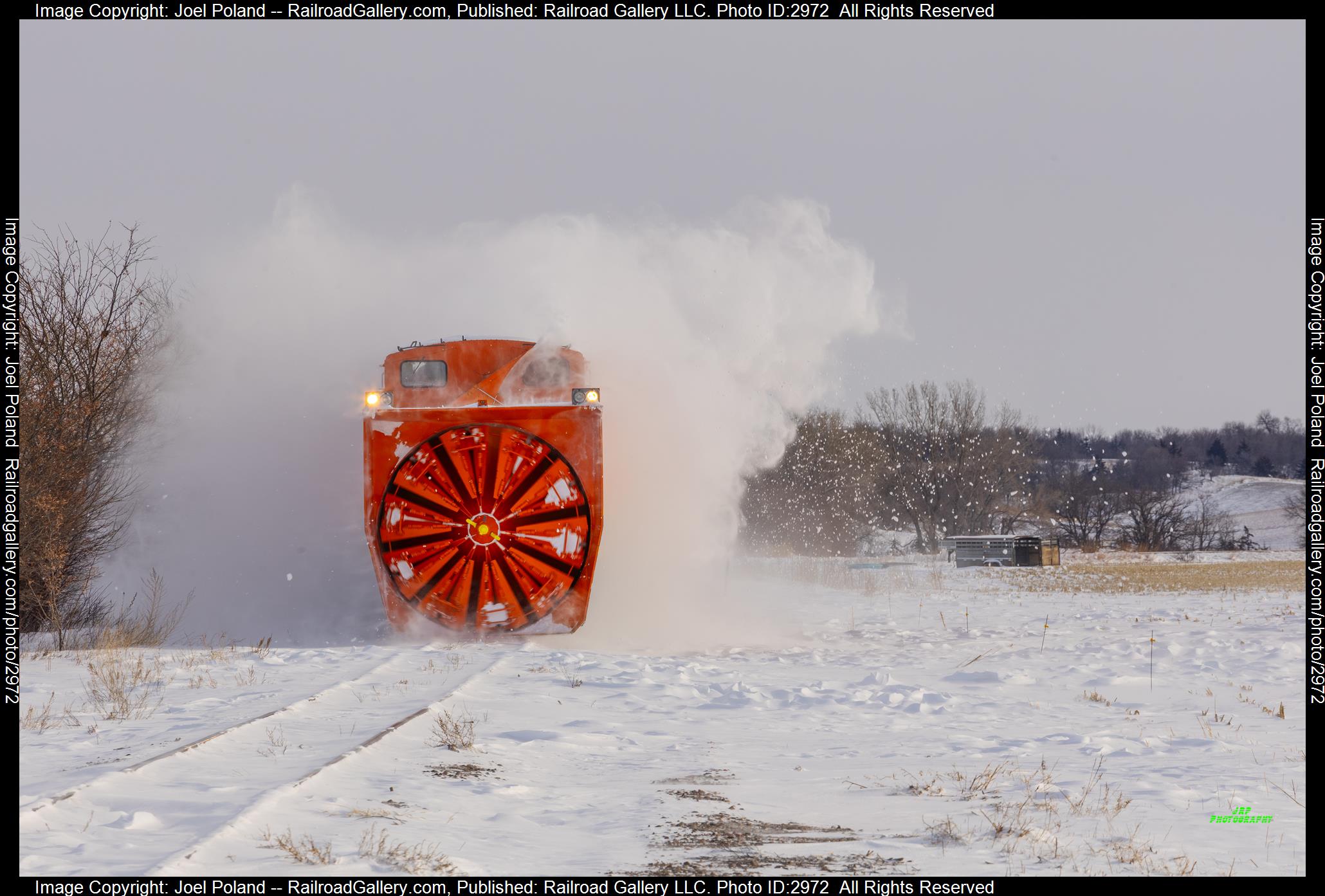 BNSF 972558 is a class Alco Rotary Snowplow and  is pictured in Bellwood , Nebraska, USA.  This was taken along the Bellwood Sub on the BNSF Railway. Photo Copyright: Joel Poland uploaded to Railroad Gallery on 01/16/2024. This photograph of BNSF 972558 was taken on Monday, January 15, 2024. All Rights Reserved. 