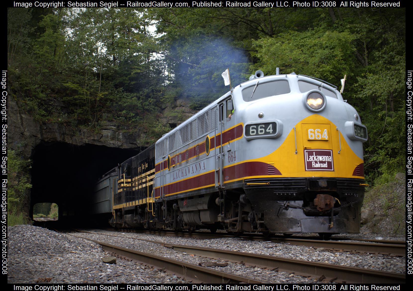 664 is a class F3 and  is pictured in Scranton, Pennsylvania, United States.  This was taken along the Pocono Mainline on the Lackawanna Railroad. Photo Copyright: Sebastian Segiel uploaded to Railroad Gallery on 01/22/2024. This photograph of 664 was taken on Sunday, August 27, 2023. All Rights Reserved. 
