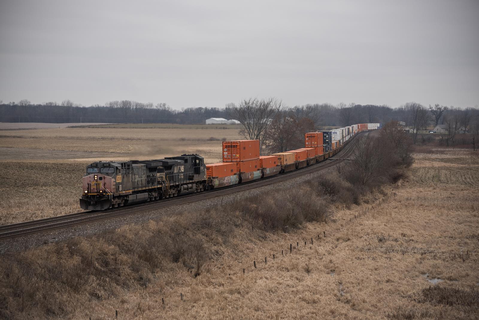 UP 6318 is a class GE AC4400CW and  is pictured in Kimmel, Indiana, USA.  This was taken along the Garrett Subdivision on the CSX Transportation. Photo Copyright: Spencer Harman uploaded to Railroad Gallery on 01/07/2023. This photograph of UP 6318 was taken on Saturday, January 07, 2023. All Rights Reserved. 
