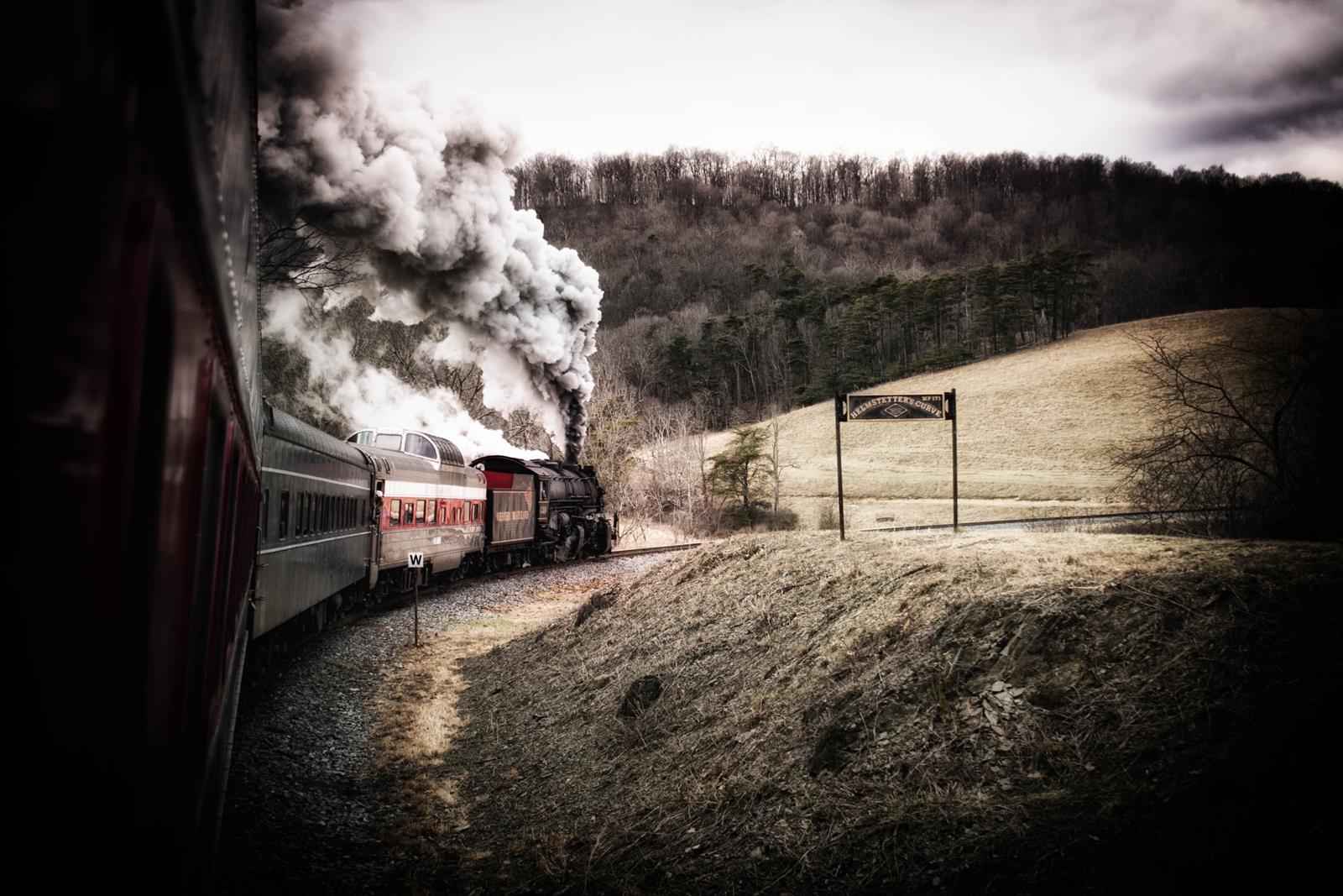 WMSR 1309 is a class 2-6-6-2 Steam Engine and  is pictured in Cumberland, Maryland, United States.  This was taken along the Western Maryland Scenic Railroad on the Western Maryland Scenic Railroad. Photo Copyright: Jessica Schulte uploaded to Railroad Gallery on 01/09/2023. This photograph of WMSR 1309 was taken on Saturday, January 07, 2023. All Rights Reserved. 