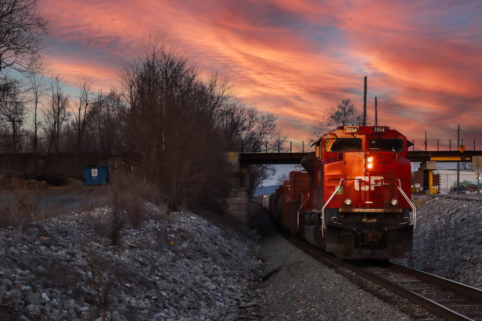 CP 7054 is a class EMD SD70ACU and  is pictured in Waynesboro , Virginia, USA.  This was taken along the NS Hagerstown District/line on the Norfolk Southern Railway. Photo Copyright: Robby Lefkowitz uploaded to Railroad Gallery on 01/25/2023. This photograph of CP 7054 was taken on Tuesday, January 24, 2023. All Rights Reserved. 