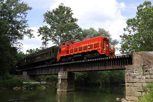 Lehigh Valley 126 passing over a creek