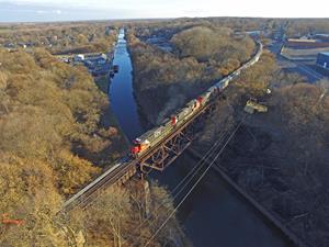 The Upside Down bridge over the Erie Canal