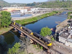 A quartet of SD45 carbodies on the Blue Ridge Southern