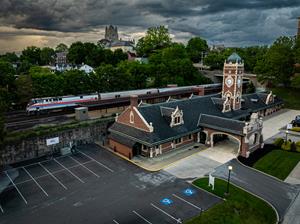 Amtrak's Phase II 40th Anniversary Locomotive 130 arrives in Greensburg