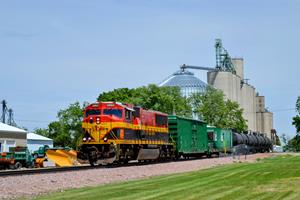 KCS 3963 West at Britt Iowa CPKC Weedsprayer train