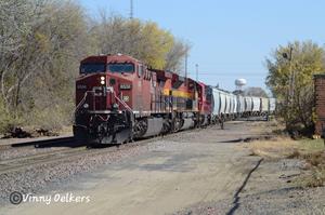 CP 8556 West Mason City Iowa CPKC K39-19 backing into the yard limits 