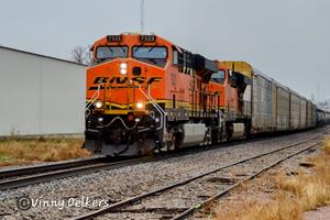 BNSF 7523 North BNSF HKCKNTW-02 at Sioux Center Iowa