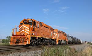 EJ&E SD38-2s at Kirk Yard