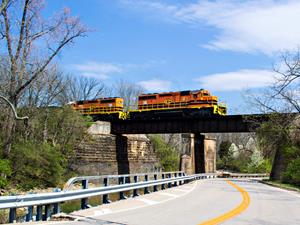 Melvin Stone Train Over Spooky Hollow Road