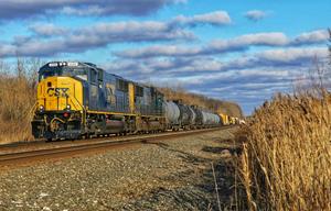 CSX SD70AC duo in evening 