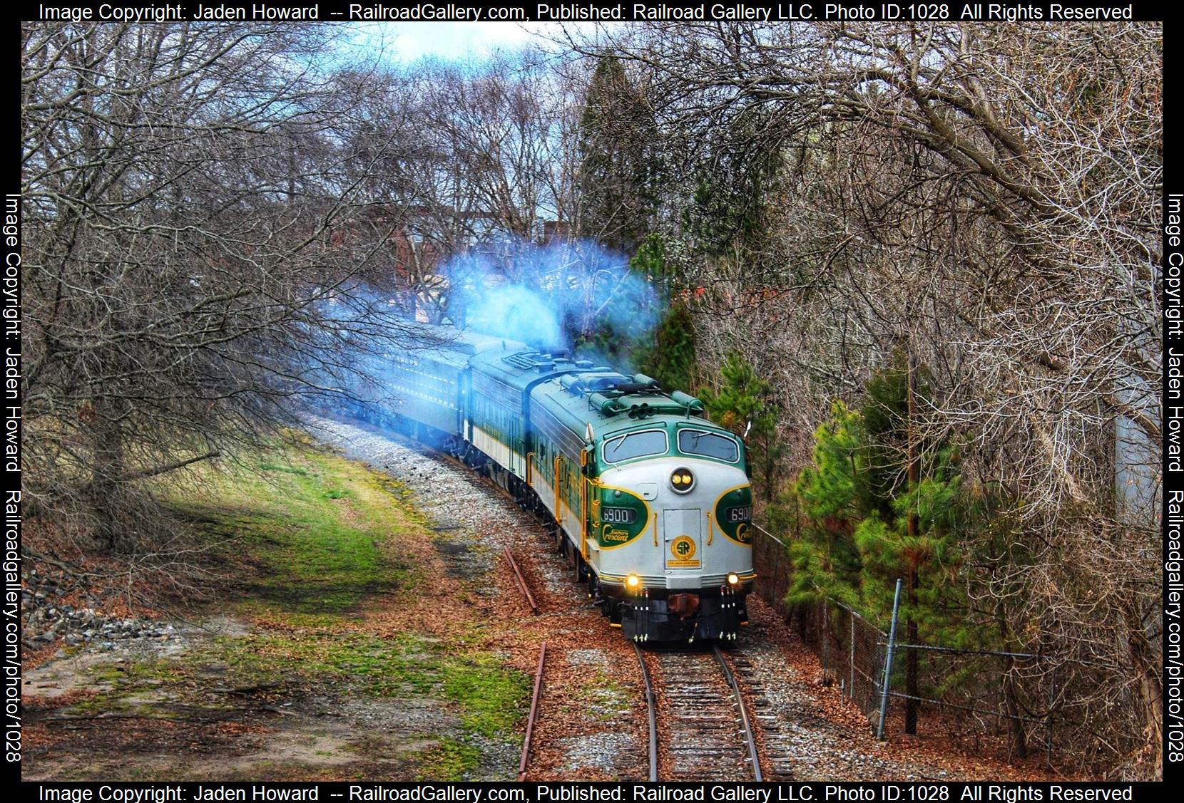 SOU 6900 is a class EMD E8(A) and  is pictured in Spencer , North Carolina, USA.  This was taken along the Piedmont Division/Charlotte District  on the Norfolk Southern. Photo Copyright: Jaden Howard  uploaded to Railroad Gallery on 05/04/2023. This photograph of SOU 6900 was taken on Thursday, May 04, 2023. All Rights Reserved. 