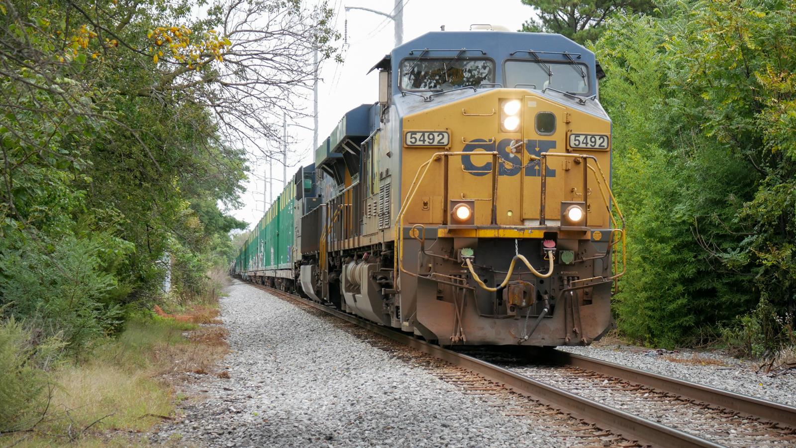 5492 is a class ES44DC and  is pictured in Ridley Park, Pennsylvania, United States.  This was taken along the CSX Philadelphia  on the CSX Transportation. Photo Copyright: Sean McCaughey uploaded to Railroad Gallery on 11/14/2022. This photograph of 5492 was taken on Wednesday, October 05, 2022. All Rights Reserved. 