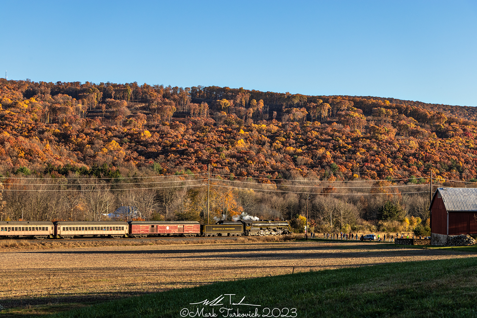 RDG 2102 is a class T-1 and  is pictured in Molino, Pennsylvania, USA.  This was taken along the Millers Field on the Reading Company. Photo Copyright: Mark Turkovich uploaded to Railroad Gallery on 05/05/2023. This photograph of RDG 2102 was taken on Saturday, October 29, 2022. All Rights Reserved. 