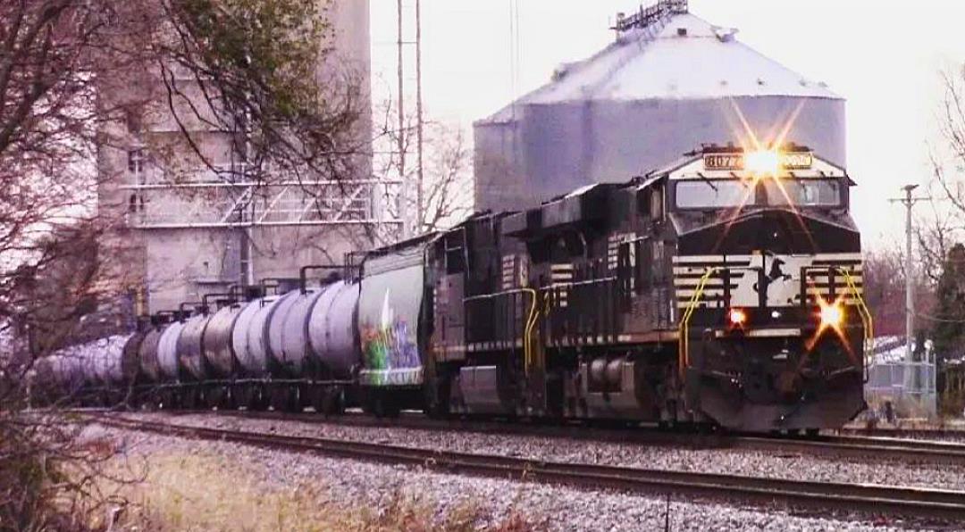 NS 8077 is a class GE ES44AC and  is pictured in Tolono, Illinois, USA.  This was taken along the NS Lafayette District on the Norfolk Southern. Photo Copyright: Blaise Lambert uploaded to Railroad Gallery on 05/10/2023. This photograph of NS 8077 was taken on Saturday, November 12, 2022. All Rights Reserved. 