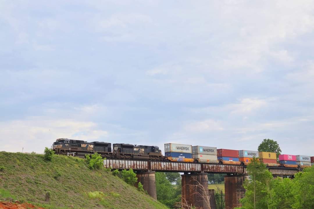 NS 1025 is a class EMD SD70ACe and  is pictured in Greer SC/Duncan SC, South Carolina, USA.  This was taken along the Piedmont Division/Charlotte District  on the Norfolk Southern. Photo Copyright: Jaden Howard  uploaded to Railroad Gallery on 05/11/2023. This photograph of NS 1025 was taken on Thursday, May 11, 2023. All Rights Reserved. 
