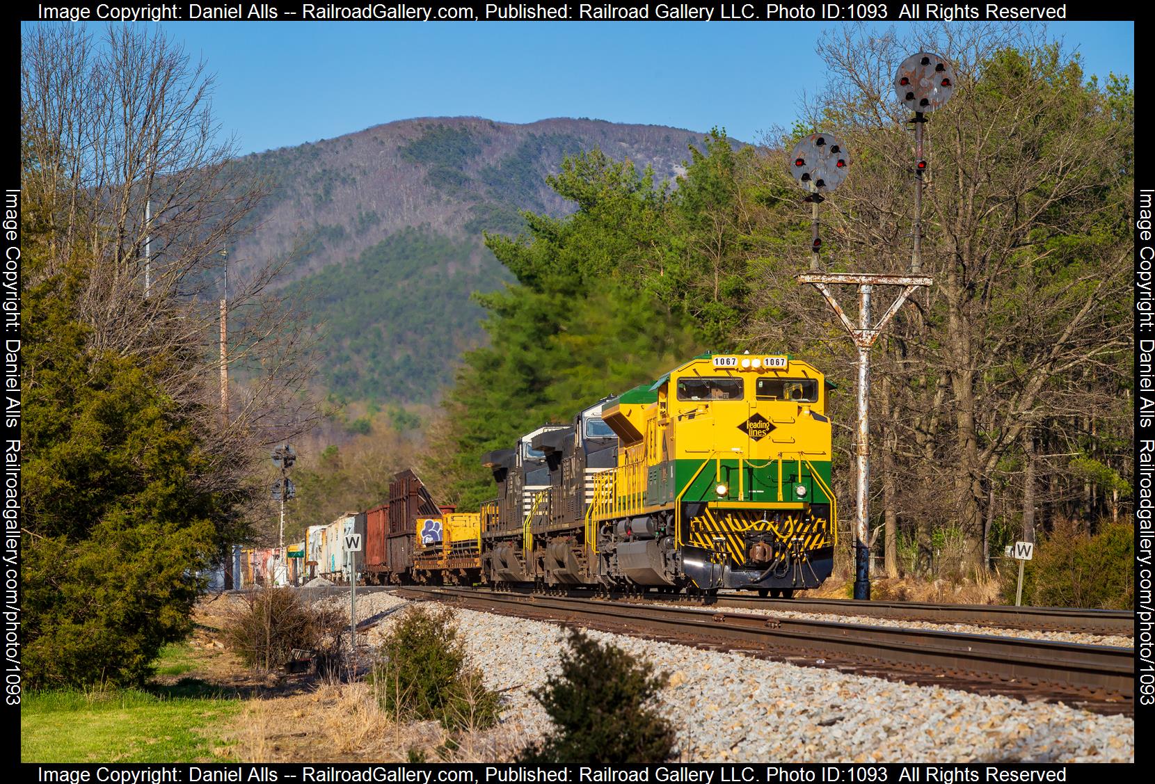 NS 1067 is a class SD70ACe and  is pictured in Vesuvius, Virginia, United States.  This was taken along the NS Roanoke District  on the Norfolk Southern. Photo Copyright: Daniel Alls uploaded to Railroad Gallery on 05/24/2023. This photograph of NS 1067 was taken on Thursday, April 13, 2023. All Rights Reserved. 