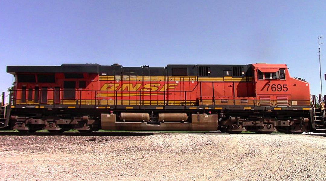 BNSF 7695 is a class GE ES44DC and  is pictured in Hurdland, Missouri, USA.  This was taken along the BNSF Marceline subdivision on the BNSF Railway. Photo Copyright: Blaise Lambert uploaded to Railroad Gallery on 05/31/2023. This photograph of BNSF 7695 was taken on Saturday, May 27, 2023. All Rights Reserved. 