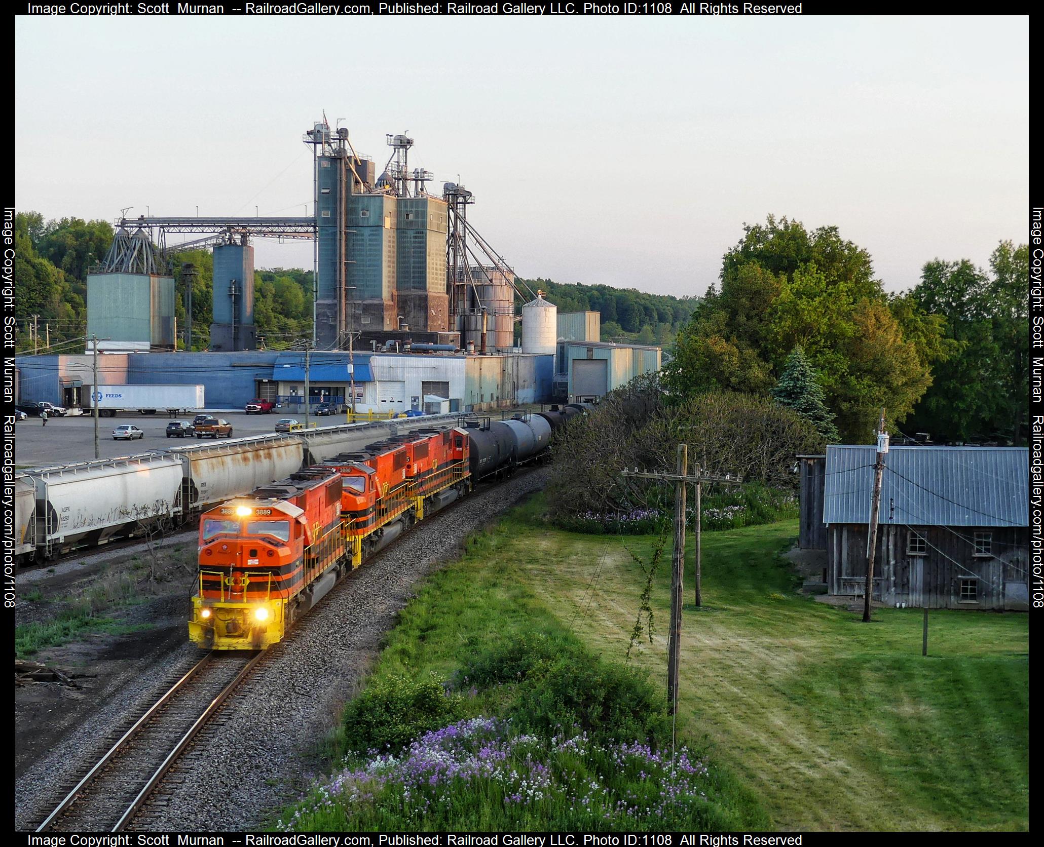 BPRR 3889 is a class EMD SD60I and  is pictured in Arcade, New York, United States.  This was taken along the Buffalo Line  on the Buffalo and Pittsburgh Railroad. Photo Copyright: Scott  Murnan  uploaded to Railroad Gallery on 06/02/2023. This photograph of BPRR 3889 was taken on Thursday, June 01, 2023. All Rights Reserved. 