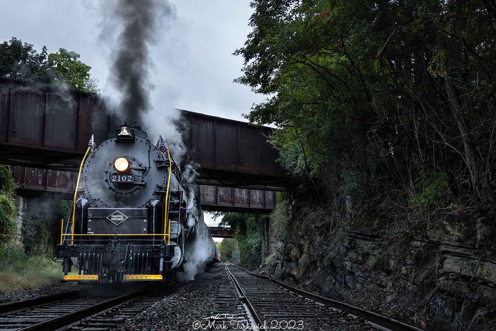 RDG 2102 is a class T-1 and  is pictured in Reading, Pennsylvania, USA.  This was taken along the Reading Outer Station on the Reading Company. Photo Copyright: Mark Turkovich uploaded to Railroad Gallery on 06/08/2023. This photograph of RDG 2102 was taken on Saturday, October 01, 2022. All Rights Reserved. 