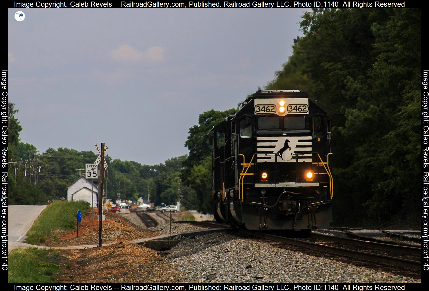 NS 3462 is a class EMD SD40-2 and  is pictured in Pacolet , South Carolina, USA.  This was taken along the Norfolk Southern W Line  on the Norfolk Southern. Photo Copyright: Caleb Revels uploaded to Railroad Gallery on 06/14/2023. This photograph of NS 3462 was taken on Tuesday, June 13, 2023. All Rights Reserved. 