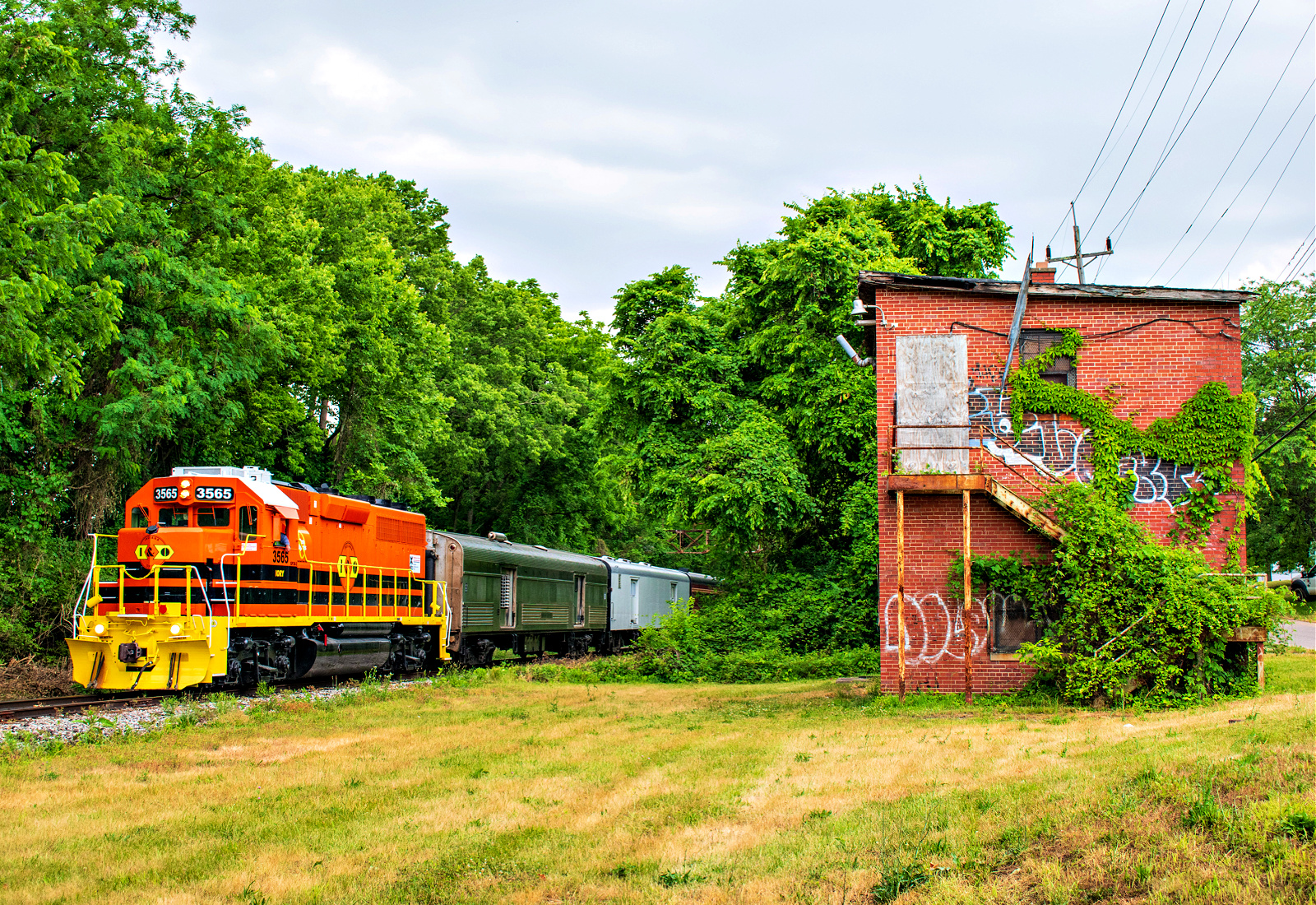 IORY 3565 is a class EMD GP38-2 and  is pictured in Cincinnati, OH, United States.  This was taken along the Oasis Subdivision on the Indiana and Ohio Railway. Photo Copyright: David Rohdenburg uploaded to Railroad Gallery on 06/16/2023. This photograph of IORY 3565 was taken on Tuesday, June 13, 2023. All Rights Reserved. 