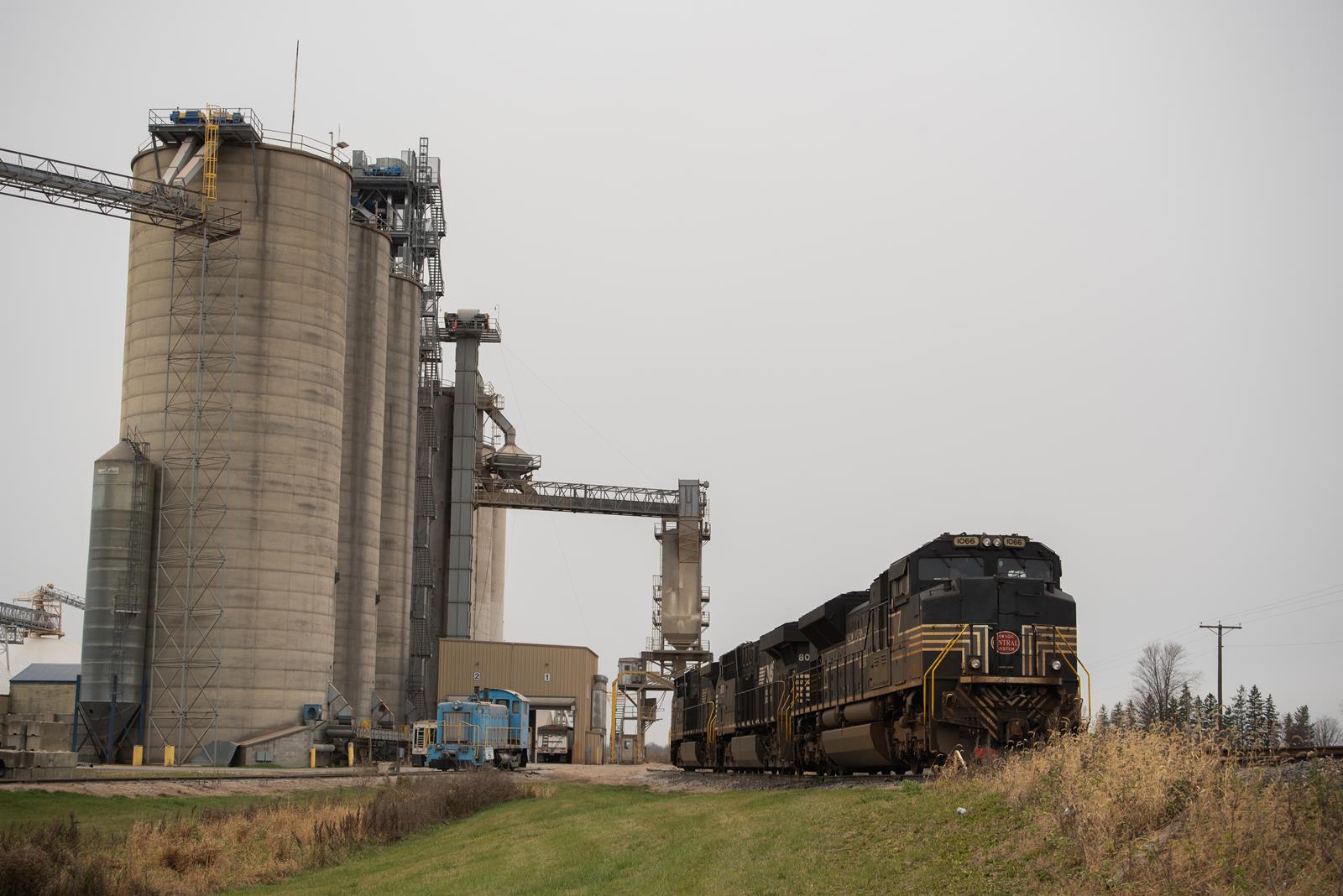 NS 1066 is a class EMD SD70ACe and  is pictured in Waterloo, Indiana, USA.  This was taken along the Chicago Line on the Norfolk Southern. Photo Copyright: Spencer Harman uploaded to Railroad Gallery on 11/15/2022. This photograph of NS 1066 was taken on Tuesday, November 15, 2022. All Rights Reserved. 