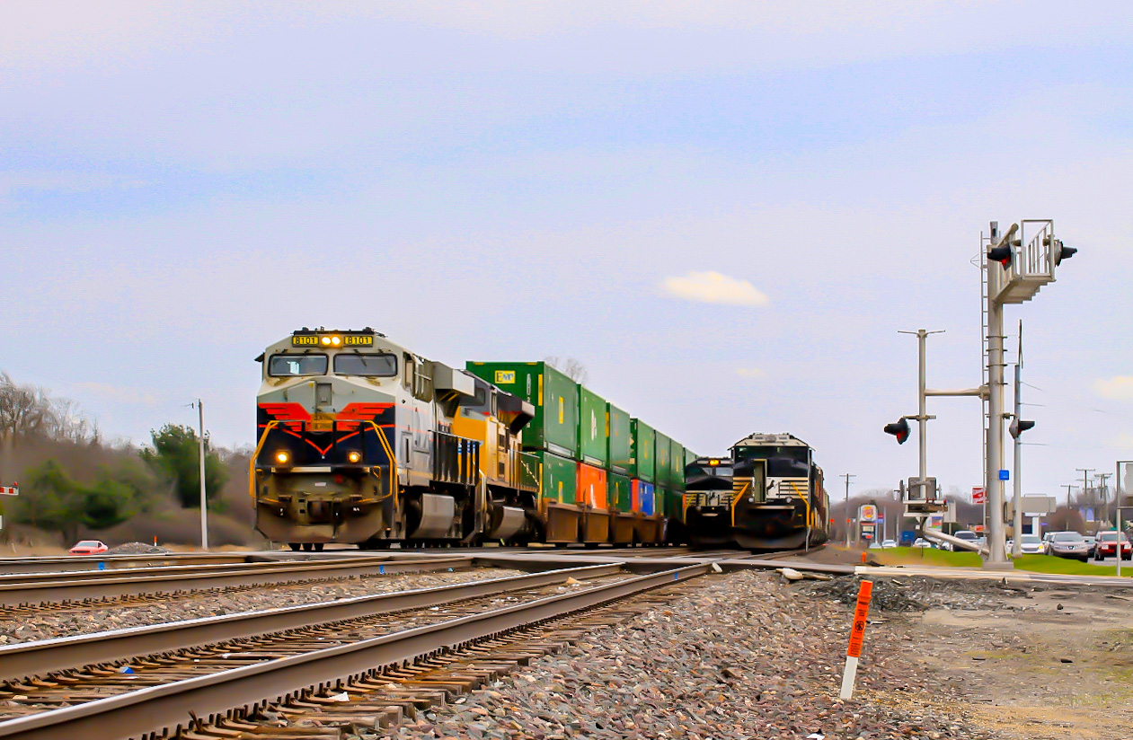 8101 is a class ES44DC  and  is pictured in Goshen , Indiana , United States .  This was taken along the Chicago Line  on the Norfolk Southern. Photo Copyright: Ashton  Stasko  uploaded to Railroad Gallery on 11/16/2022. This photograph of 8101 was taken on Saturday, April 23, 2022. All Rights Reserved. 