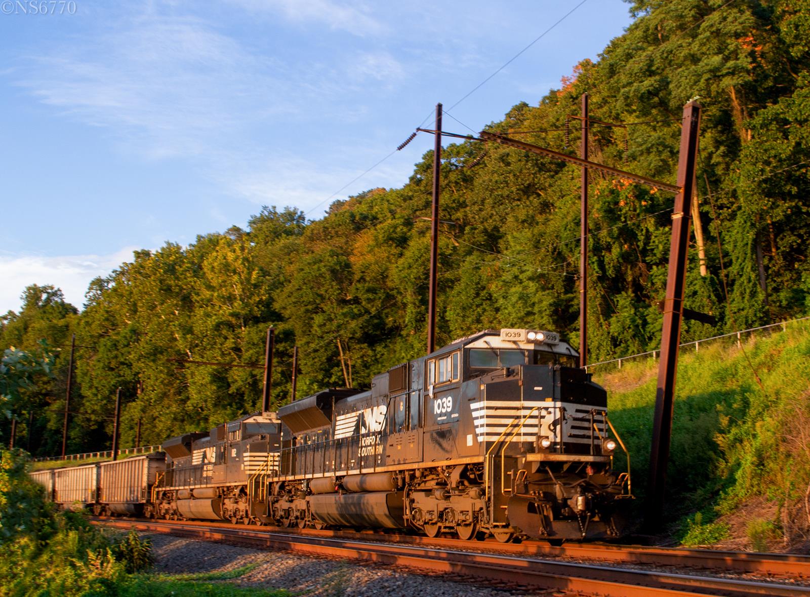 NS 1039 is a class SD70ACe and  is pictured in Creswell, Pennsylvania, USA.  This was taken along the Port Road Branch on the Norfolk Southern. Photo Copyright: Jason Jay uploaded to Railroad Gallery on 11/18/2022. This photograph of NS 1039 was taken on Thursday, August 25, 2022. All Rights Reserved. 