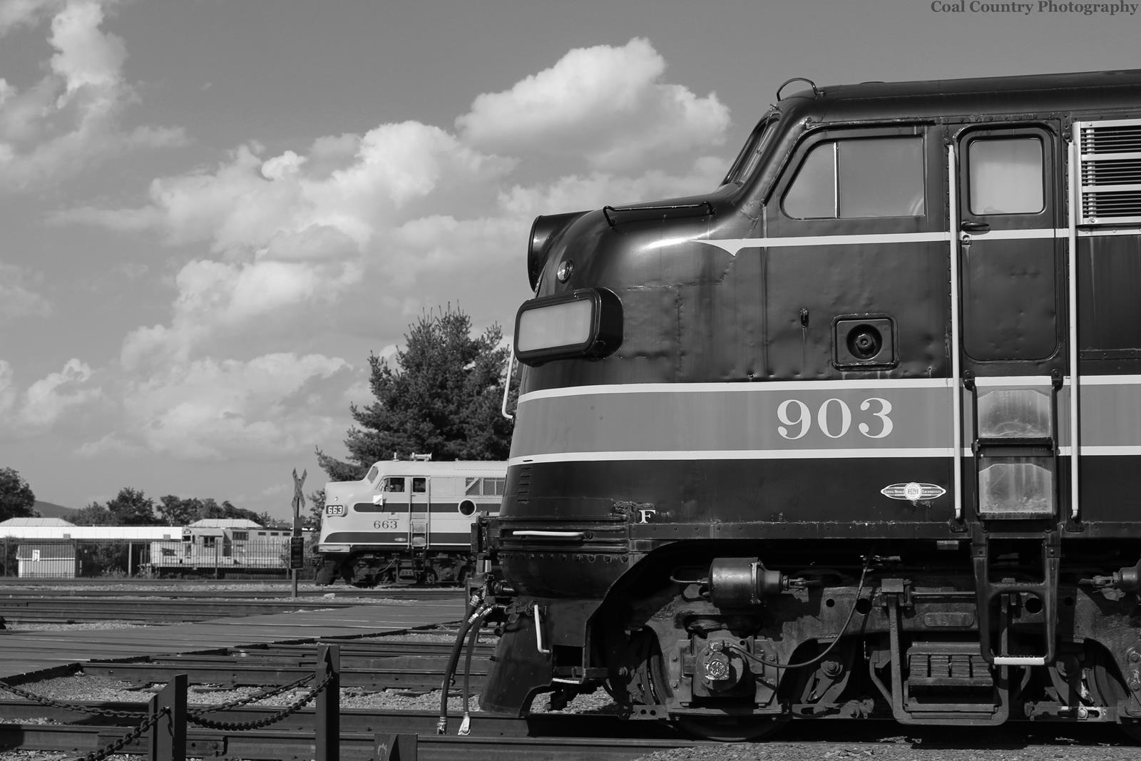 RDG 903 DLW 663 DL 414 is a class F7A F3A C420 and  is pictured in Scranton , Pennsylvania, USA.  This was taken along the Pocono Line on the DL/Steamtown. Photo Copyright: Jake Nalaschi uploaded to Railroad Gallery on 11/19/2022. This photograph of RDG 903 DLW 663 DL 414 was taken on Sunday, August 28, 2022. All Rights Reserved. 