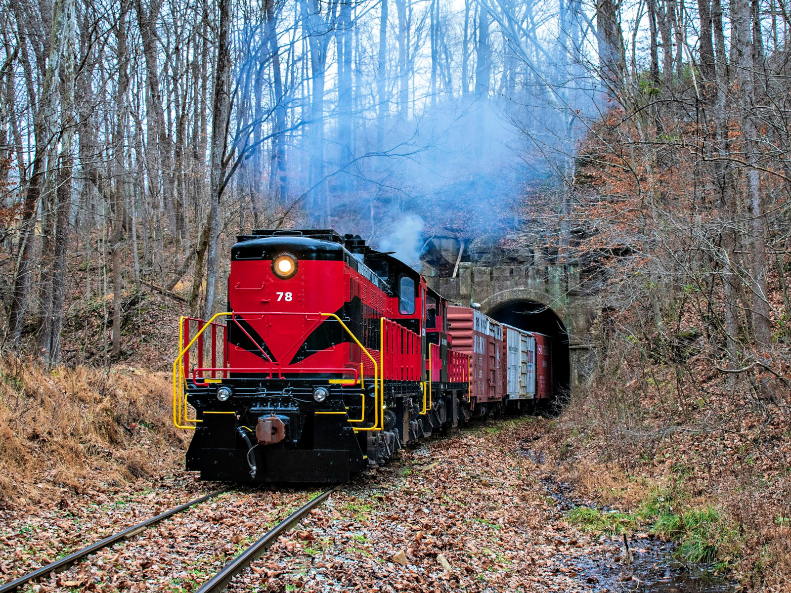 DCRR 78 is a class Alco S2 and  is pictured in Norton, Indiana, United States.  This was taken along the French Lick Branch on the Dubois County Railroad. Photo Copyright: David Rohdenburg uploaded to Railroad Gallery on 11/19/2022. This photograph of DCRR 78 was taken on Sunday, December 13, 2020. All Rights Reserved. 