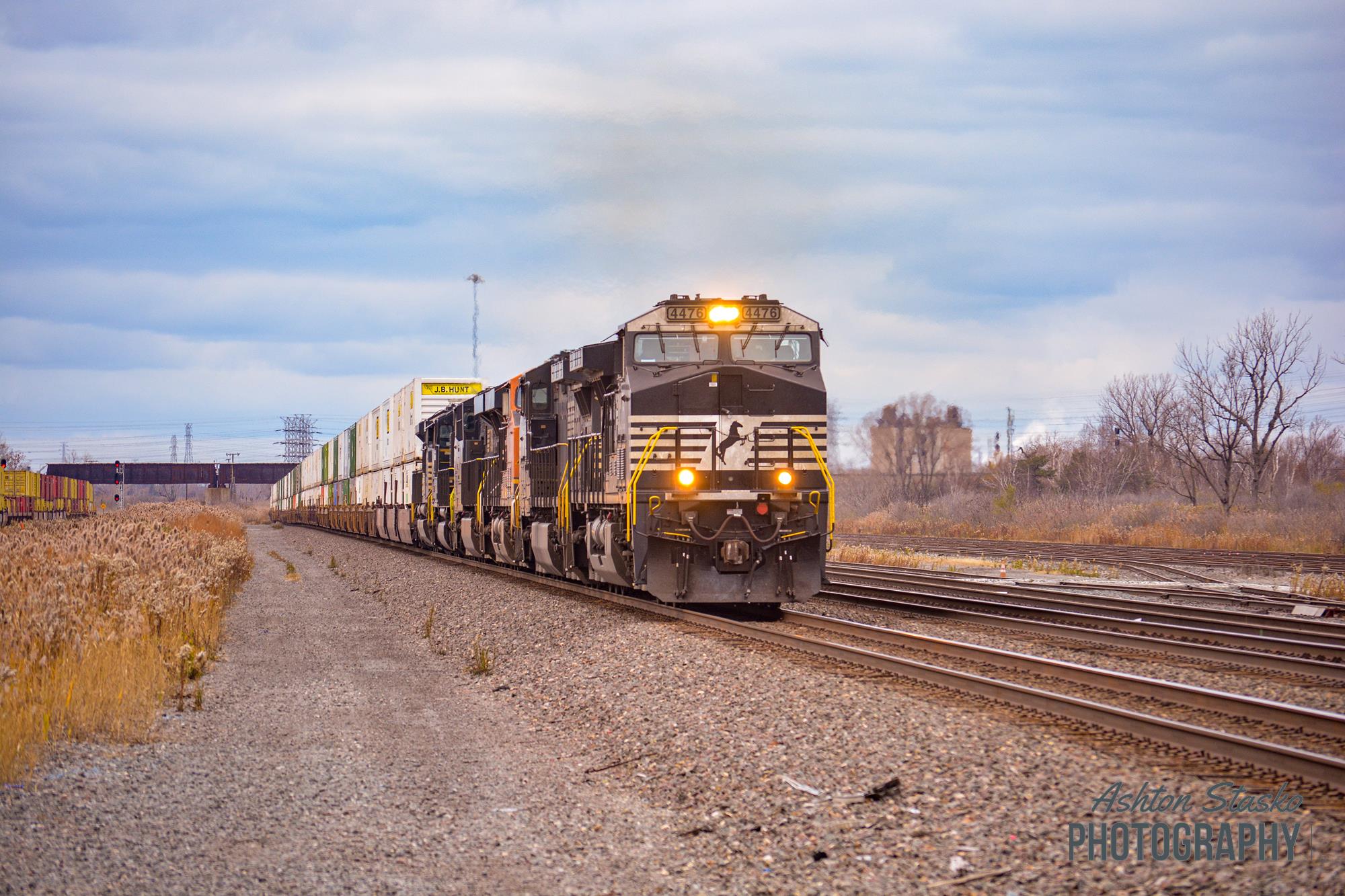 4476 is a class AC44C6M  and  is pictured in Gary , Indiana , United States .  This was taken along the Chicago Line  on the Norfolk Southern. Photo Copyright: Ashton  Stasko  uploaded to Railroad Gallery on 11/20/2022. This photograph of 4476 was taken on Saturday, November 12, 2022. All Rights Reserved. 