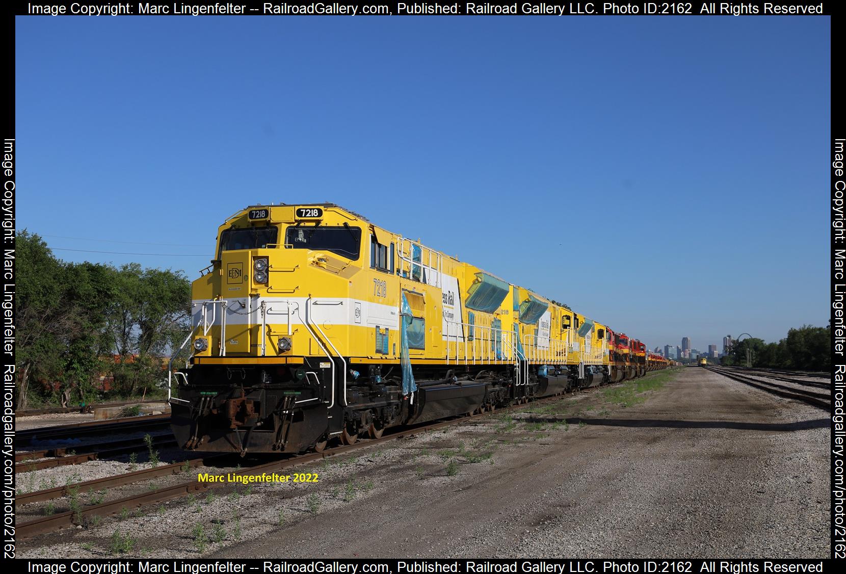 PR 7218 is a class EMD SD70ACe-T4 and  is pictured in East St Louis, Illinois, USA.  This was taken along the Unknown on the Progressive Rail. Photo Copyright: Marc Lingenfelter uploaded to Railroad Gallery on 06/24/2023. This photograph of PR 7218 was taken on Monday, June 20, 2022. All Rights Reserved. 