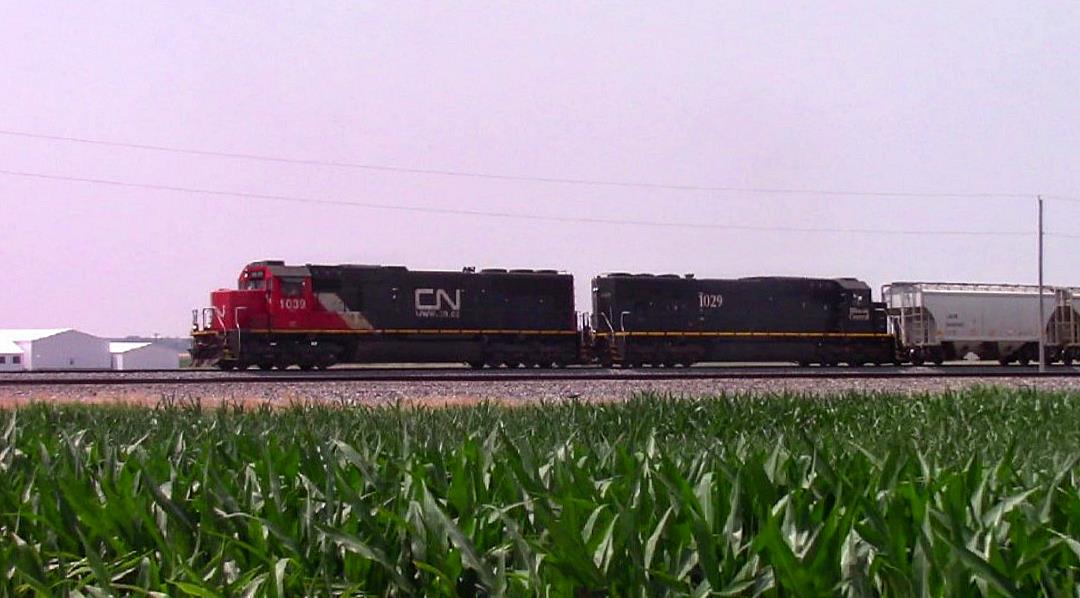 IC 1039 is a class EMD SD70 and  is pictured in Irvington, Illinois, USA.  This was taken along the CN Centralia subdivision on the Illinois Central Railroad. Photo Copyright: Blaise Lambert uploaded to Railroad Gallery on 06/27/2023. This photograph of IC 1039 was taken on Saturday, June 17, 2023. All Rights Reserved. 