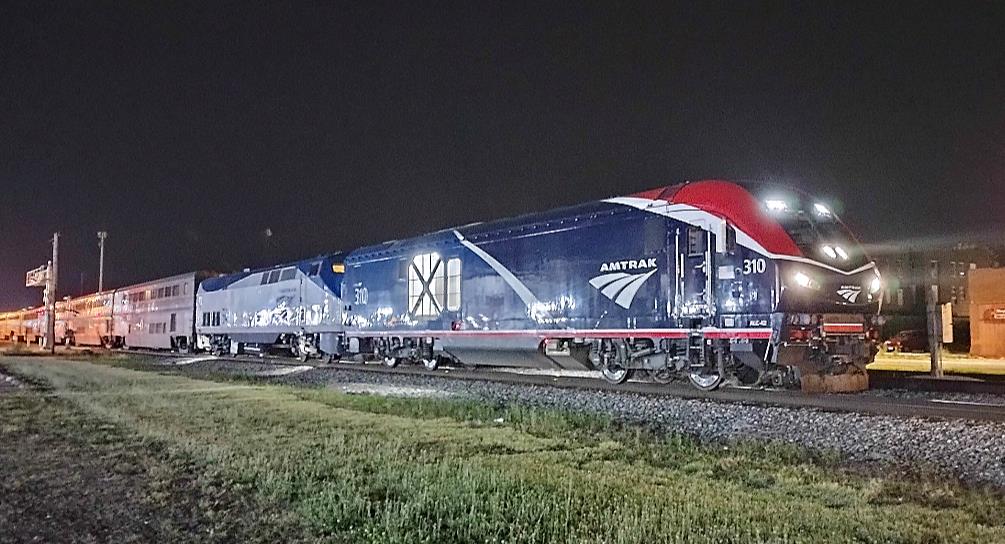 AMTK 310 is a class Siemens ALC-42 and  is pictured in Centralia, Illinois, USA.  This was taken along the CN Centralia subdivision on the Amtrak. Photo Copyright: Blaise Lambert uploaded to Railroad Gallery on 06/29/2023. This photograph of AMTK 310 was taken on Thursday, June 29, 2023. All Rights Reserved. 