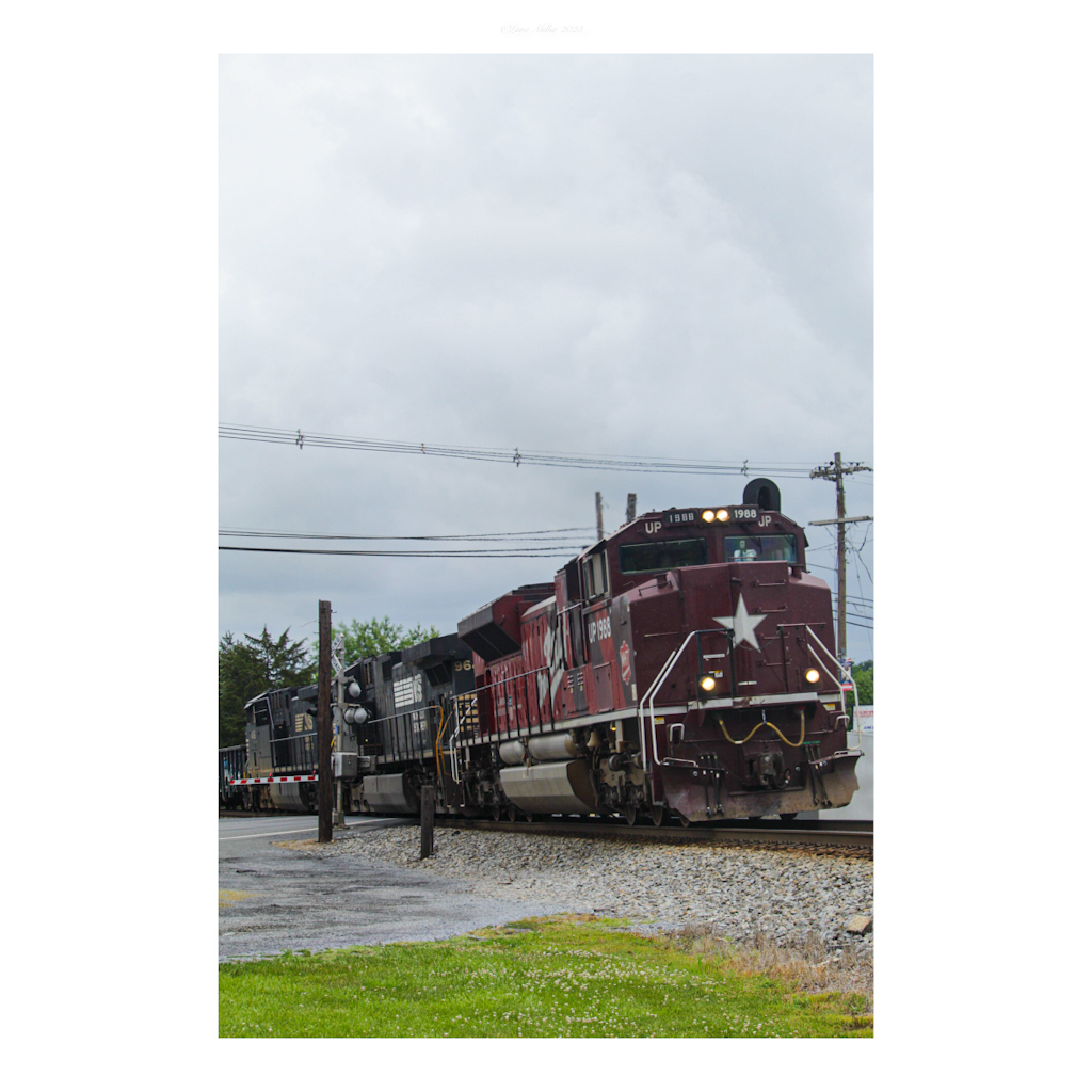 UP1988 is a class SD70ACe and  is pictured in Stanley, Virginia , USA.  This was taken along the Hagerstown District  on the Union Pacific Railroad. Photo Copyright: Lane Miller uploaded to Railroad Gallery on 07/01/2023. This photograph of UP1988 was taken on Sunday, June 04, 2023. All Rights Reserved. 