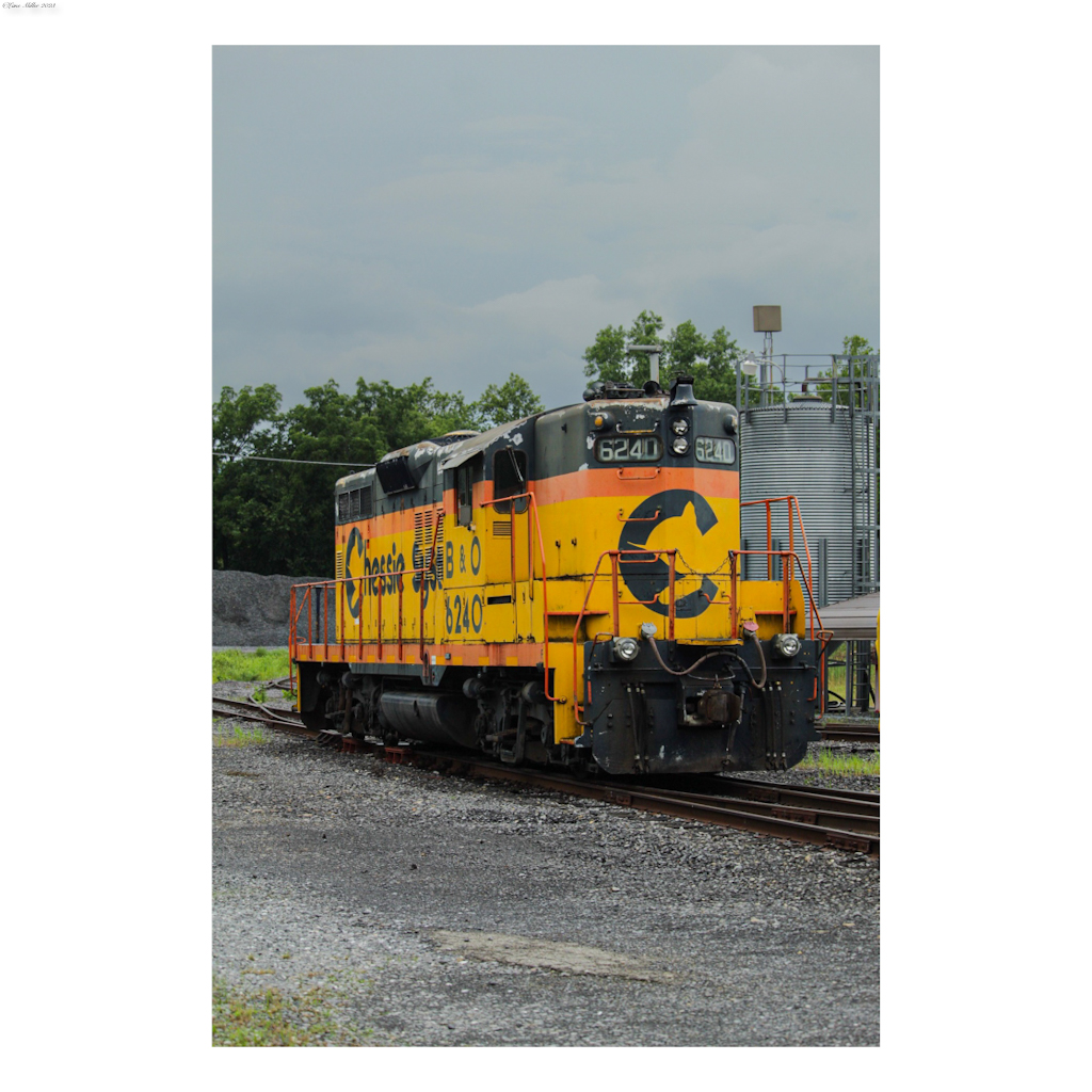 SBVR6240 is a class GP9 and  is pictured in Moorefield , West Virginia, USA.  This was taken along the South Branch Line on the South Branch Valley Railroad. Photo Copyright: Lane Miller uploaded to Railroad Gallery on 07/02/2023. This photograph of SBVR6240 was taken on Saturday, July 01, 2023. All Rights Reserved. 