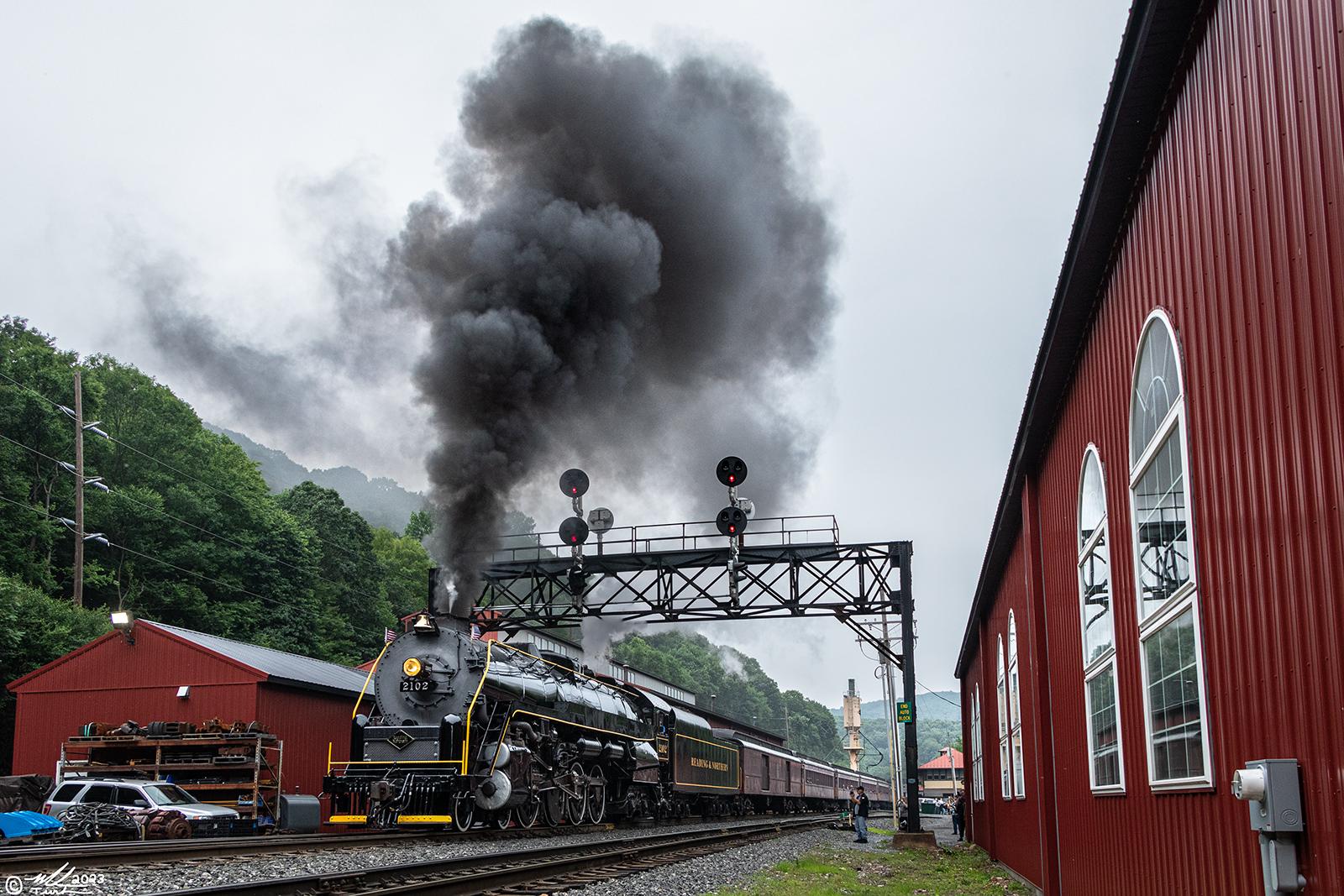 RDG 2102 is a class T-1 and  is pictured in Port Clinton, Pennsylvania, USA.  This was taken along the Port Clinton on the Reading Company. Photo Copyright: Mark Turkovich uploaded to Railroad Gallery on 07/03/2023. This photograph of RDG 2102 was taken on Saturday, July 01, 2023. All Rights Reserved. 