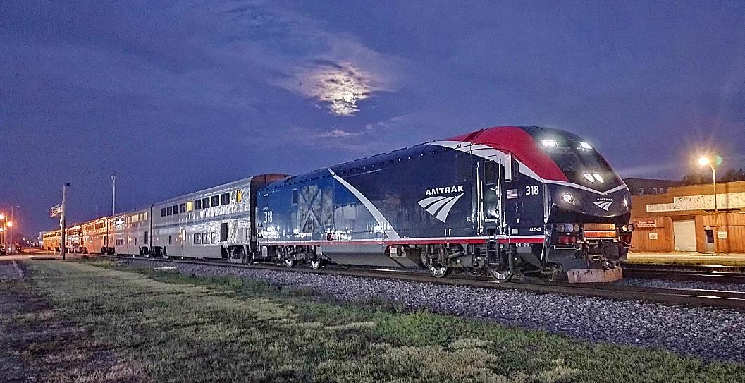 AMTK 318 is a class Siemens ALC-42 and  is pictured in Centralia, Illinois, USA.  This was taken along the CN Centralia subdivision on the Amtrak. Photo Copyright: Blaise Lambert uploaded to Railroad Gallery on 07/04/2023. This photograph of AMTK 318 was taken on Tuesday, July 04, 2023. All Rights Reserved. 