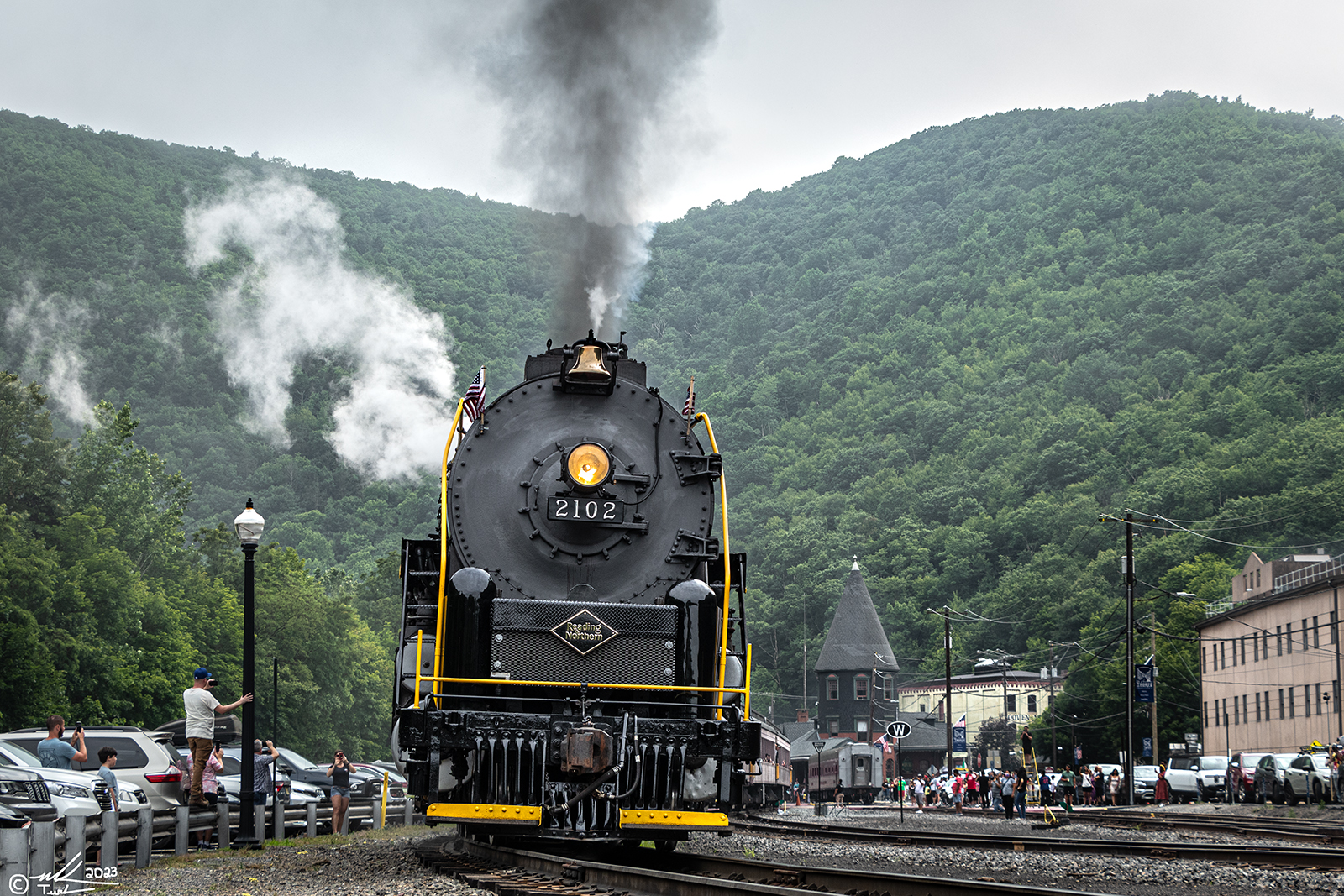 RDG 2102 is a class T-1 and  is pictured in Jim Thorpe, Pennsylvania, USA.  This was taken along the Jim Thorpe on the Reading Company. Photo Copyright: Mark Turkovich uploaded to Railroad Gallery on 07/08/2023. This photograph of RDG 2102 was taken on Saturday, July 01, 2023. All Rights Reserved. 