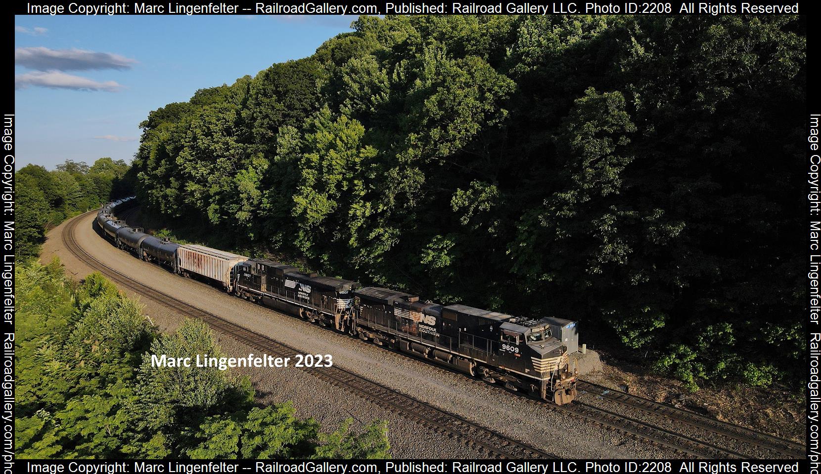 NS 9604 is a class GE C44-9W (Dash 9-44CW) and  is pictured in Altoona, Pennsylvania, USA.  This was taken along the NS Pittsburgh Line on the Norfolk Southern. Photo Copyright: Marc Lingenfelter uploaded to Railroad Gallery on 07/09/2023. This photograph of NS 9604 was taken on Tuesday, July 04, 2023. All Rights Reserved. 